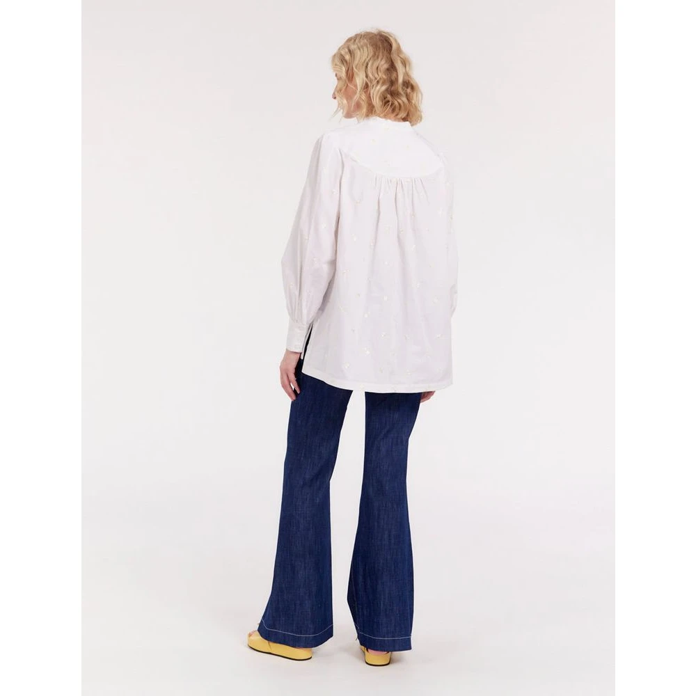 Ines De La Fressange Paris Witte geborduurde blouse Ornella White Dames