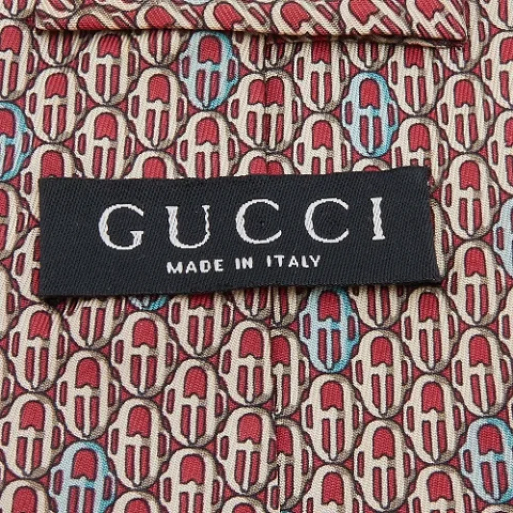Gucci Vintage Pre-owned Silk tops Red Heren