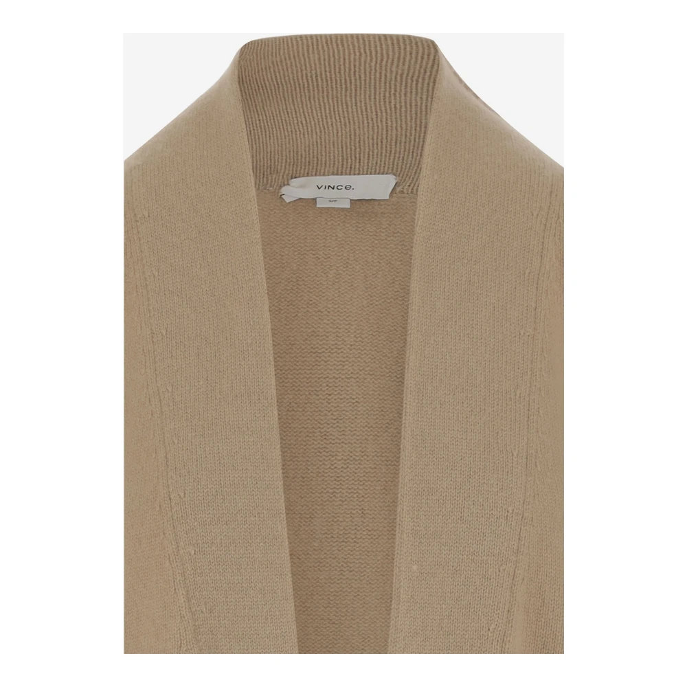 Vince Kasjmier Open Vest met Zakken Beige Dames
