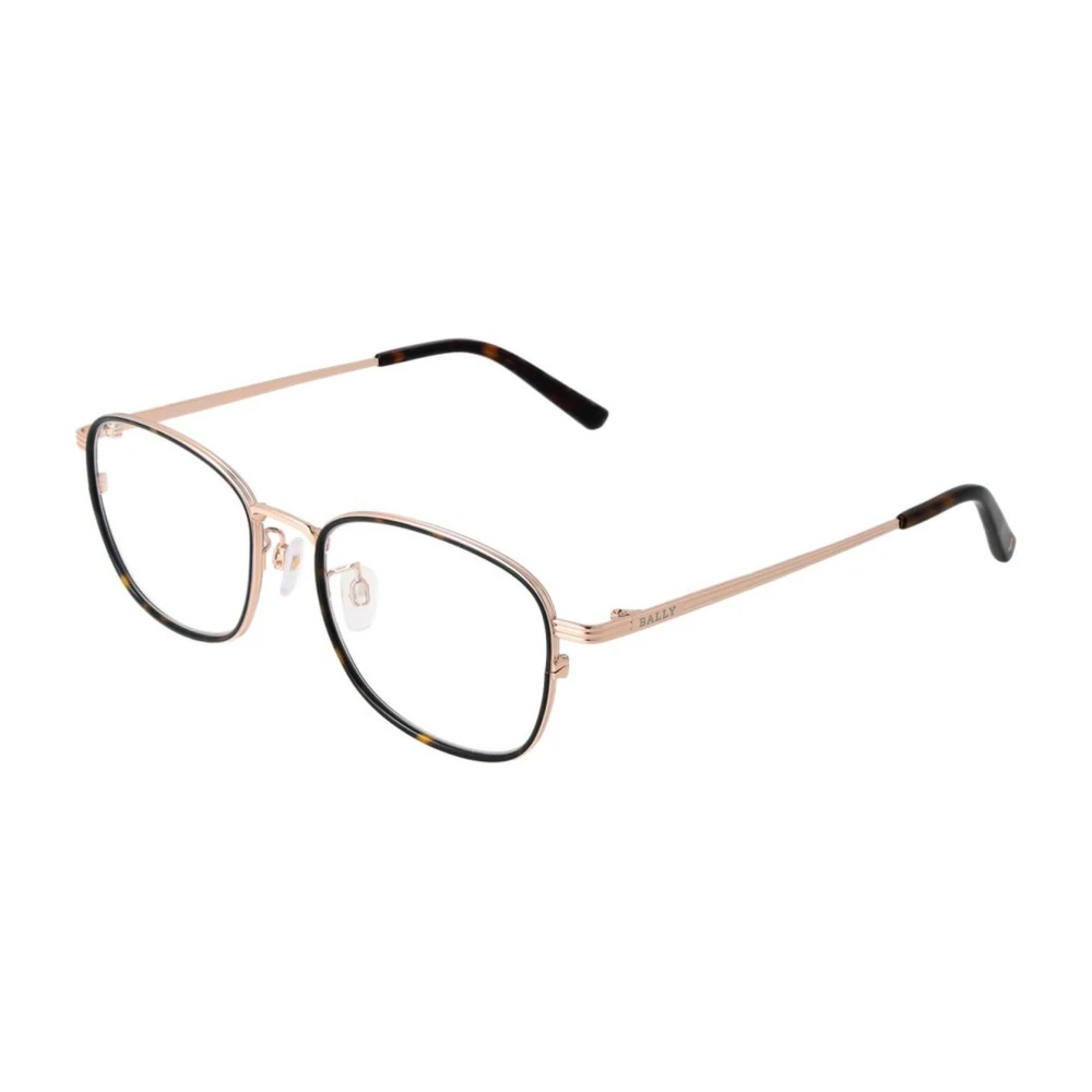 Bally Bruine Titanium Rechthoekige Optische Monturen Brown Heren