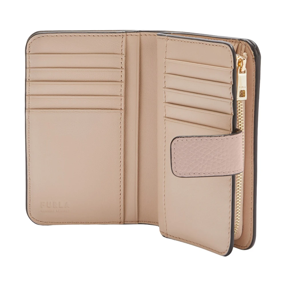 Furla Camelia Compacte Portemonnee Beige Dames