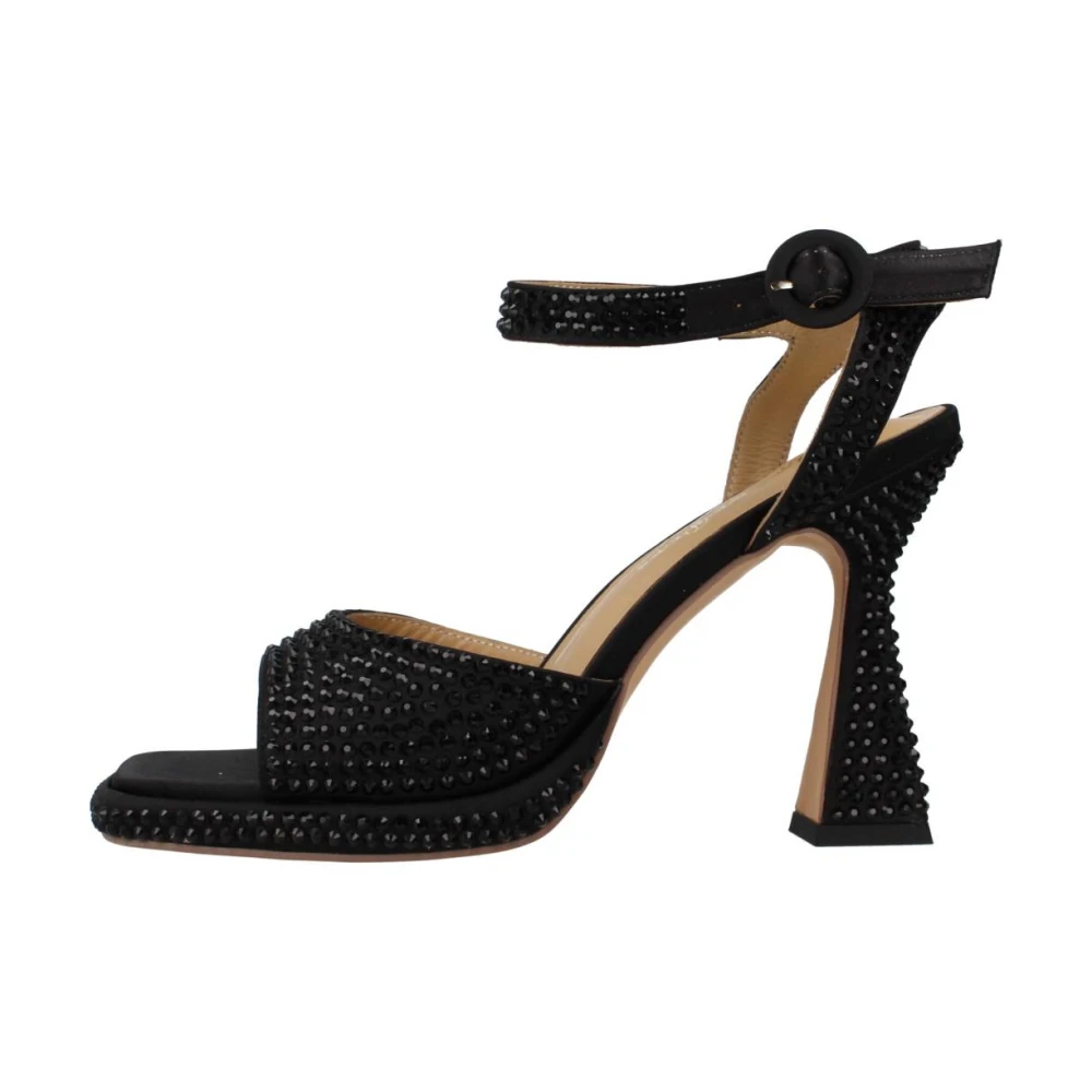 Alma en Pena Sandalettes met strass en gespsluitingen Black Dames