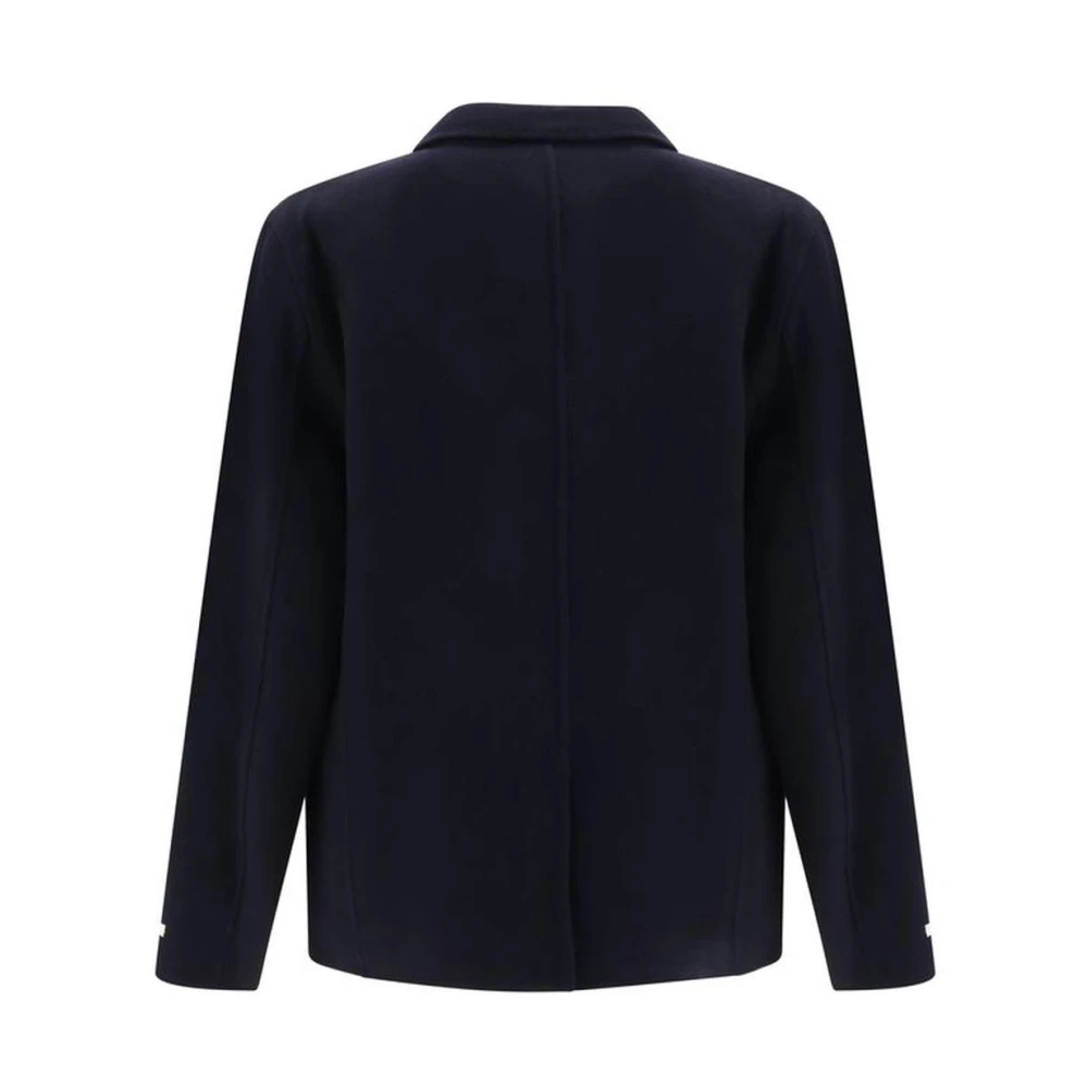 Paltò Wollen jas met revers Monochroom patroon Blue Heren