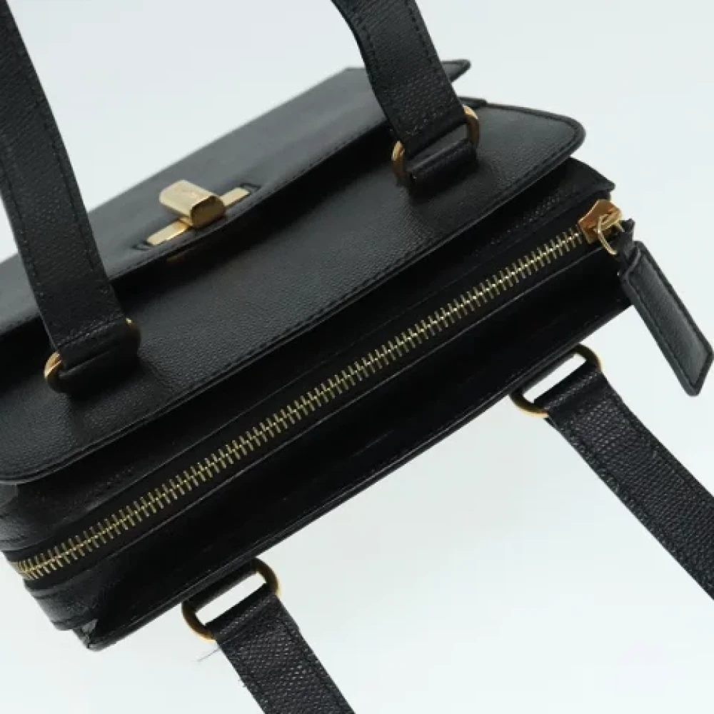 Celine Vintage Pre-owned Leather handbags Black Dames
