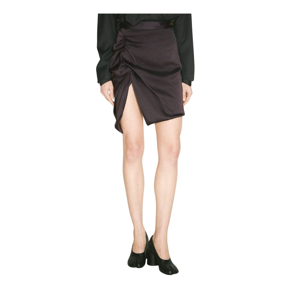 Vivienne Westwood Gestreepte Side Panther Mini Rok Purple Dames