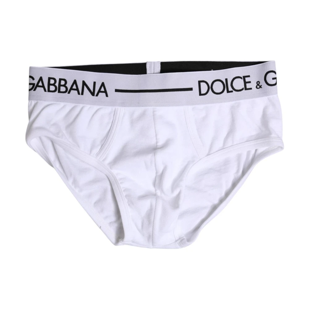 Dolce & Gabbana Homme Blanc Sous-Vêtements, Taille: S Slips En Coton Confortables