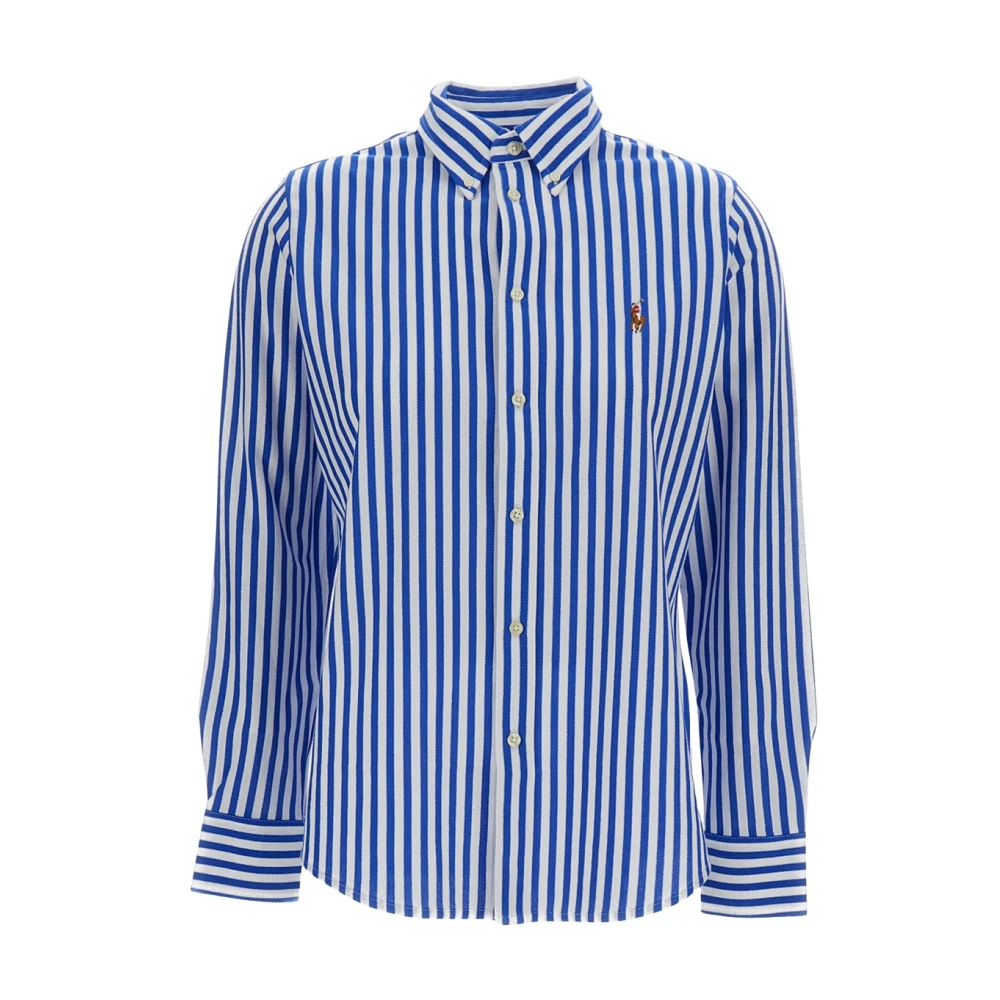 Polo Ralph Lauren Women's Blue Oxford Striped Long Sleeve Shirt