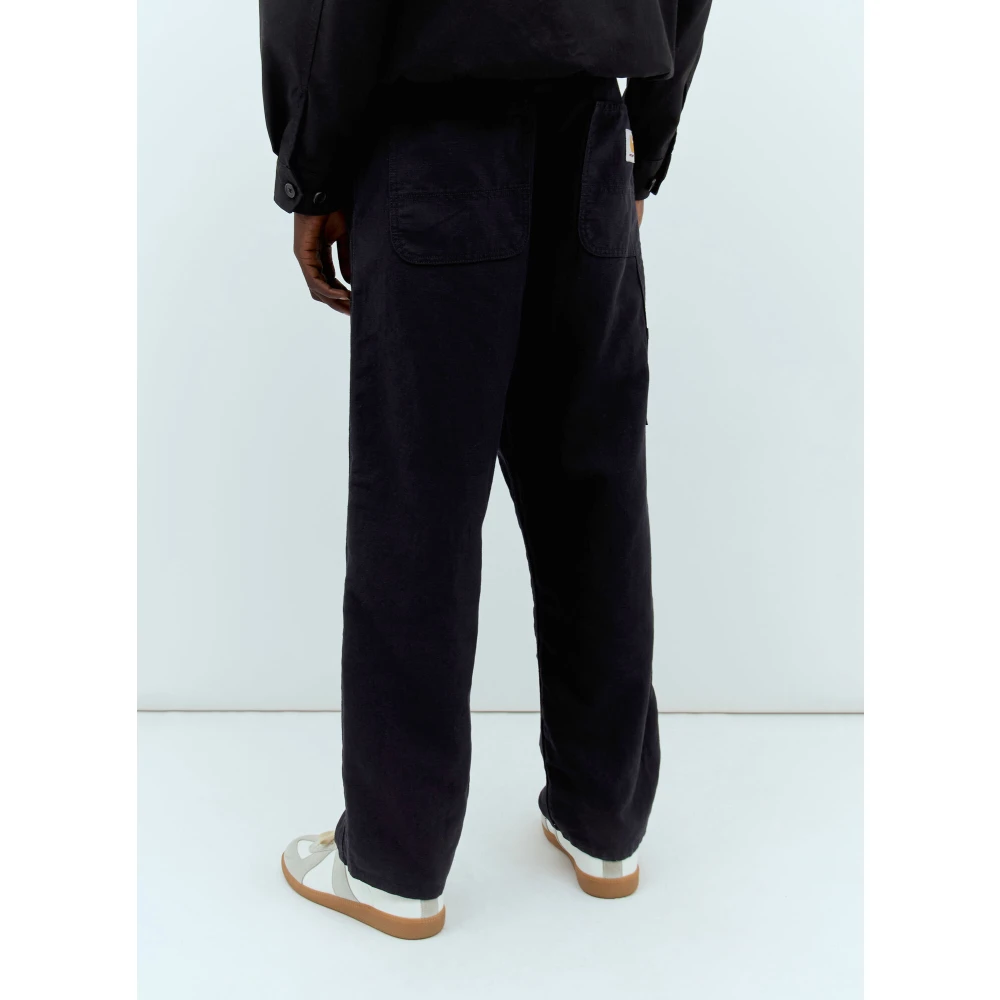 Carhartt WIP Dubbele Knie Linnen Broek Black Heren