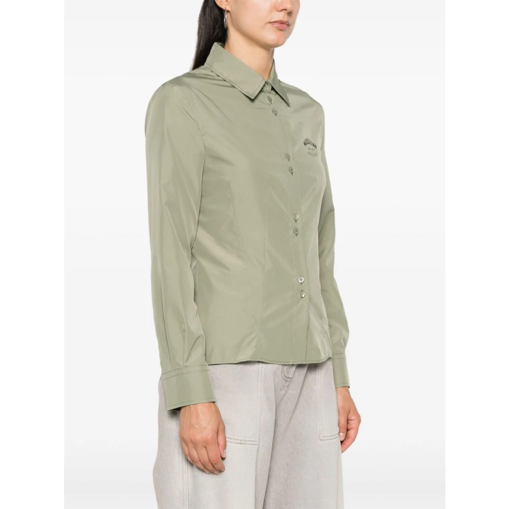 Moschino Gedrukt Logo Shirt Green Dames