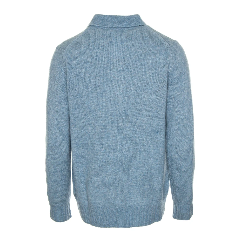 Nn07 Merinowol Polo Trui Blue Heren