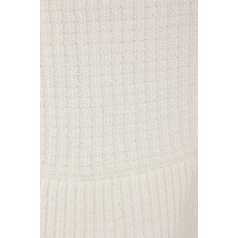 Self Portrait Witte Textuur Gebreide Mini Jurk White Dames