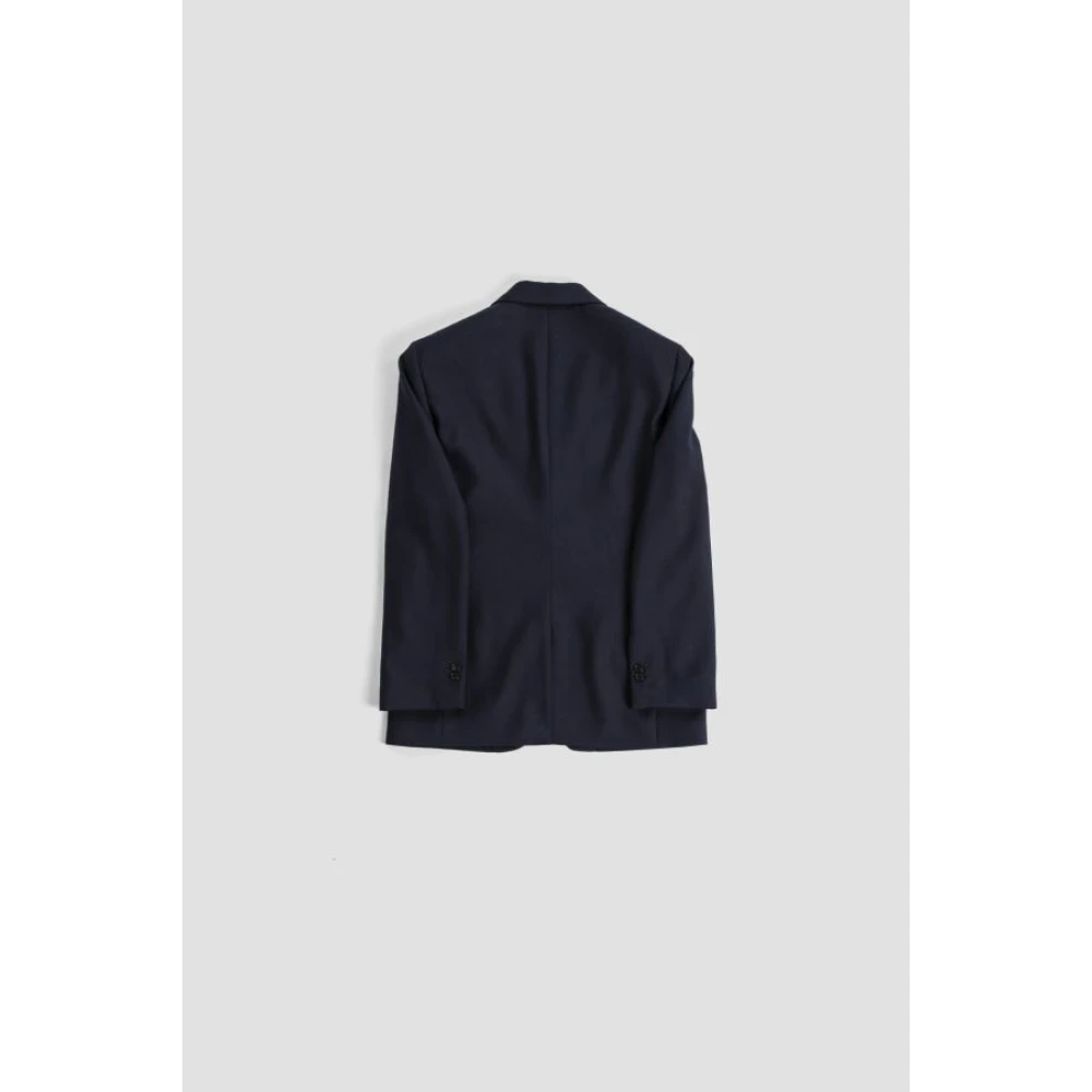 Burberry Navy Wol Maatwerk Jas Blue Heren