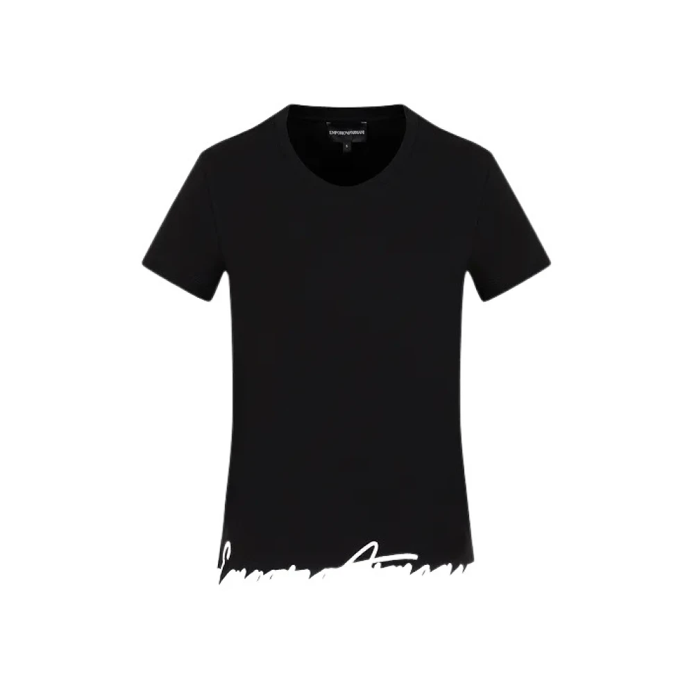 Emporio Armani Zwart T-Shirt Herfst Winter Collectie 2023 2024 Black Dames