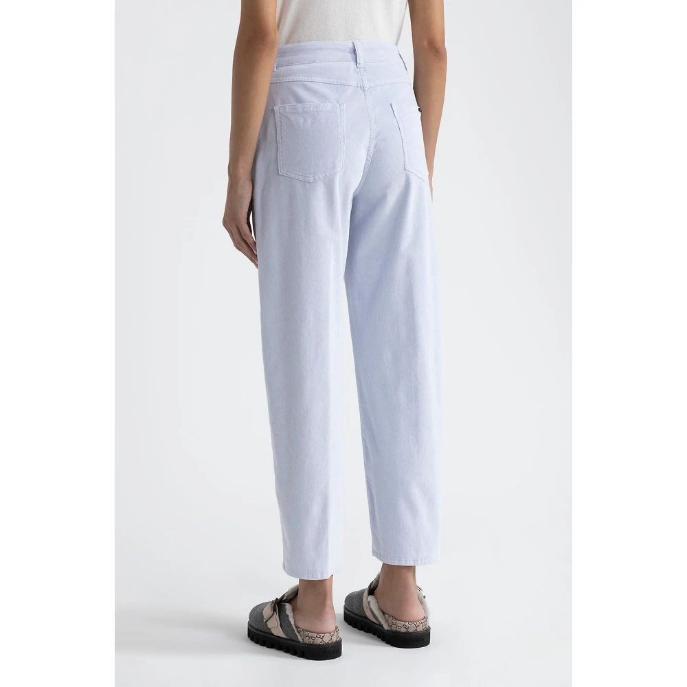 PESERICO Needlecord wortelbroek Blue Dames