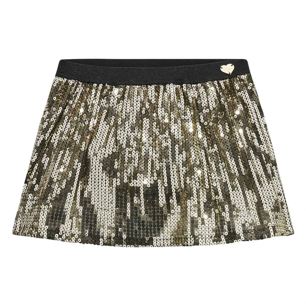 Guess Girls Golden Sequin Mini Skirt For