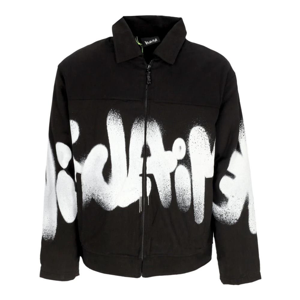 Disclaimer Zwarte Denim Gewatteerde Jas Ritssluiting Black Heren