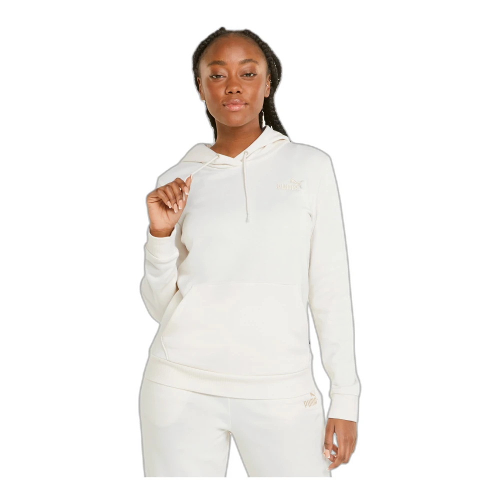 Puma Geborduurde hoodie voor vrouwen White Dames