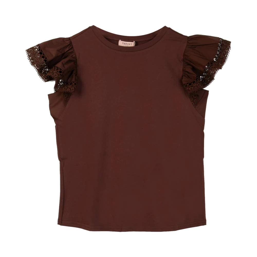 Twinset Brown Alette T-Shirt - Female - Blouses - S - Blouses & Shirts