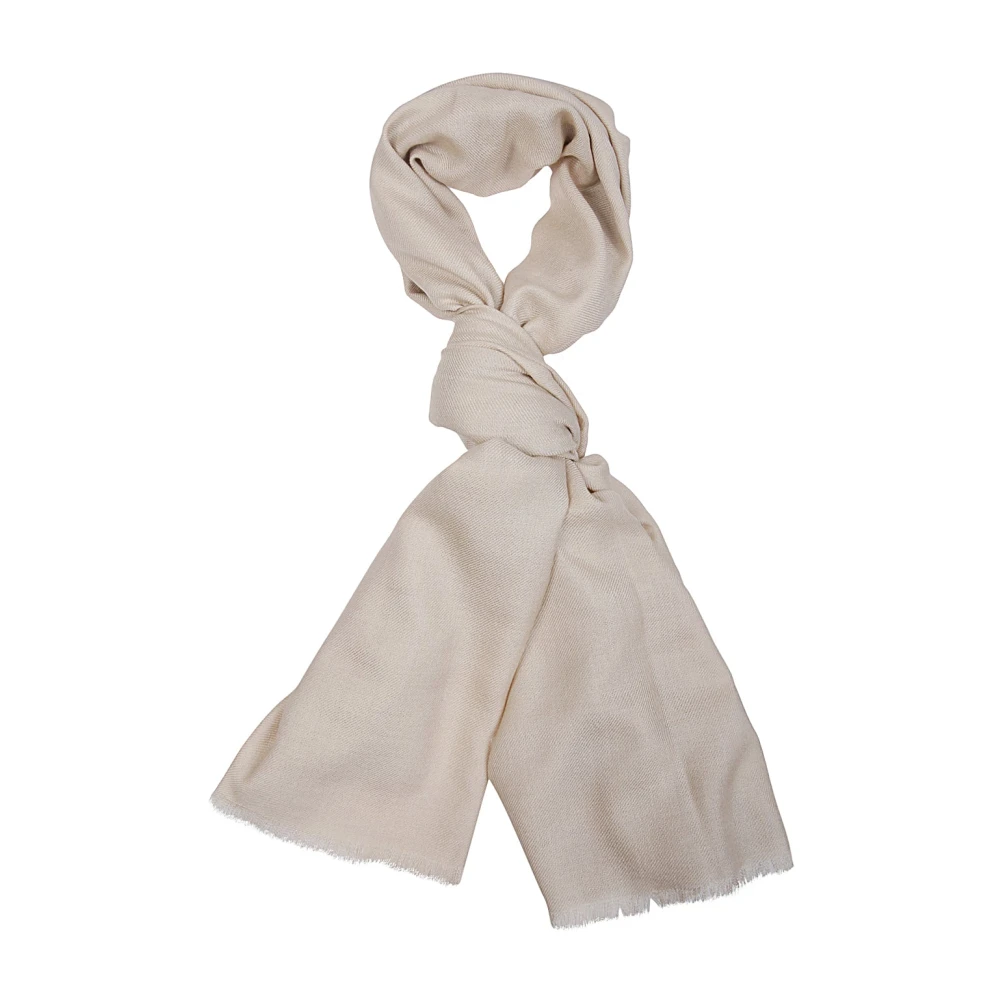 Eleventy Kasjmier Zijden Sjaal Beige Dames