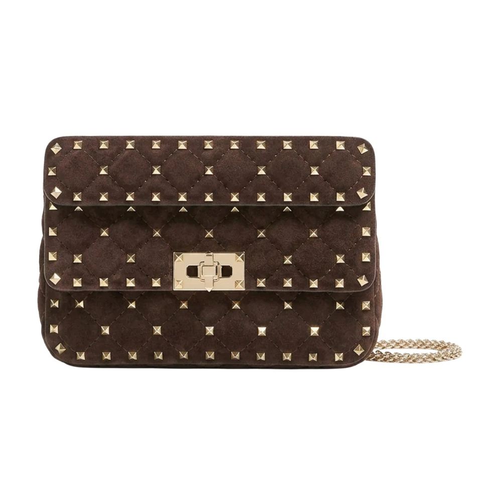 Valentino Garavani Donna Marrone - Borsa A Spalla Piccola Rockstud Spike - Bags - One Size