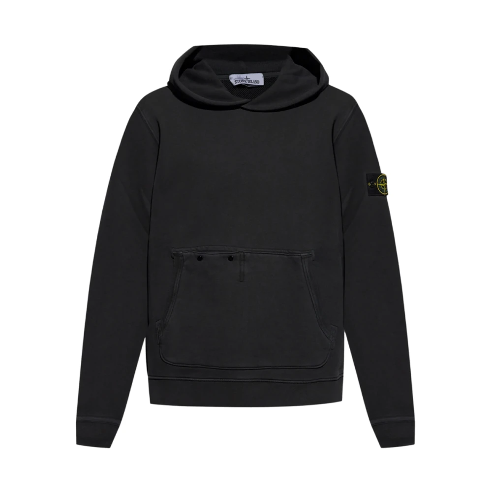 Stone Island Kompas Applicatie Zwarte Sweater Black Heren