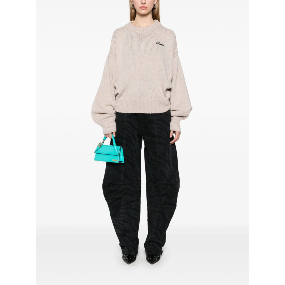 Rotate Birger Christensen Crewneck Gebreide Trui Beige Dames