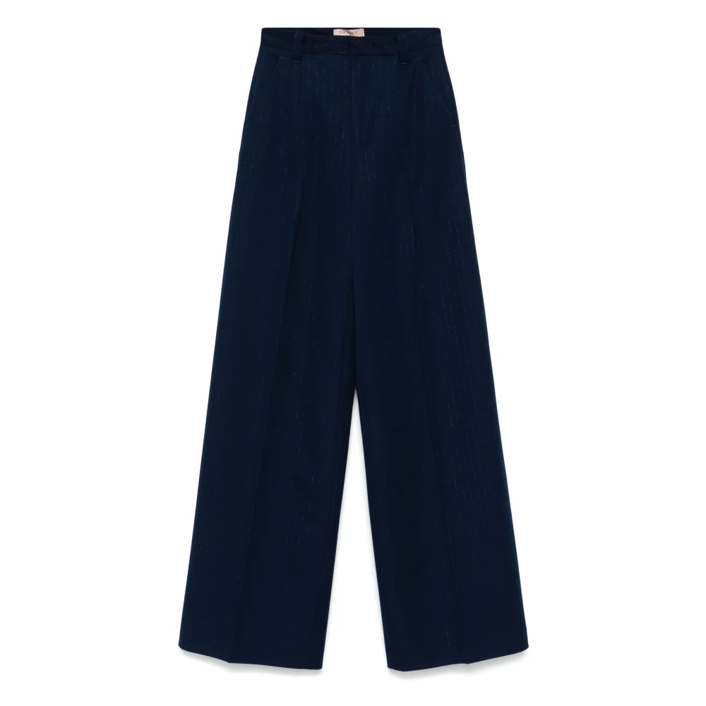 Twinset Blauwe Broek voor Vrouwen Aw24 Blue Dames