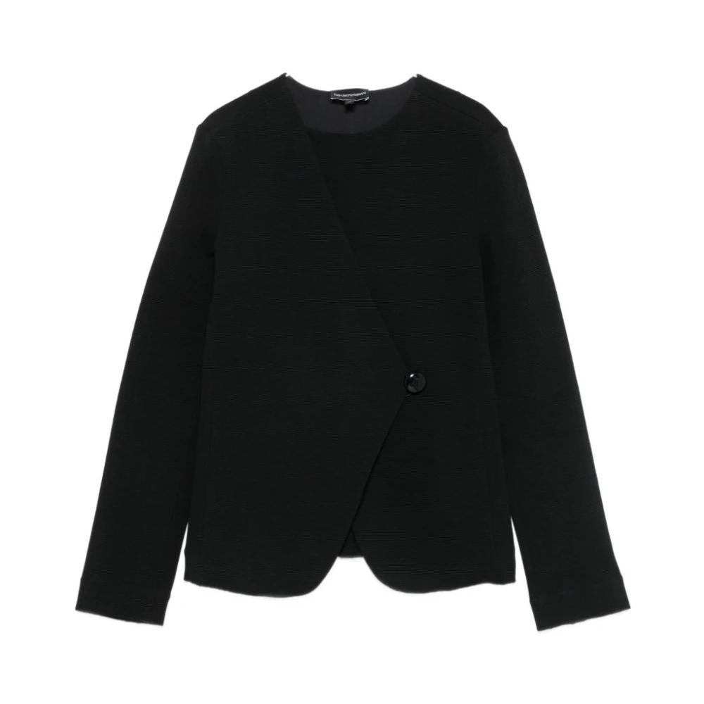 Emporio Armani Ottoman Jersey Jacket - Female - Blazers - Black - L - Jackets