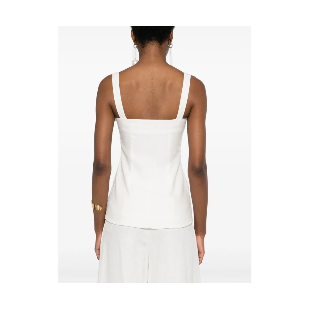 Faithfull the Brand Witte Linnen Taillevest White Dames