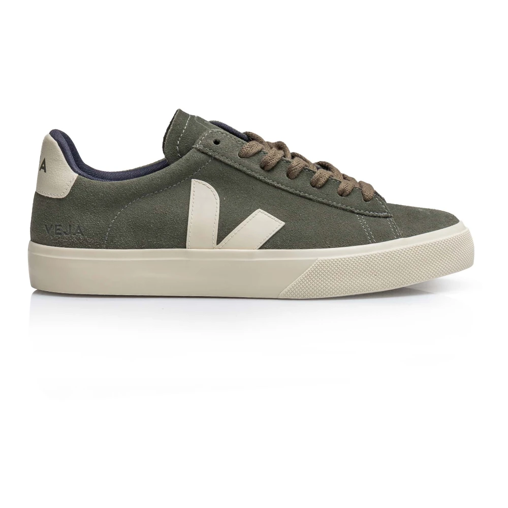 Veja Lage Leren Sneakers met Veters Dames Schoenen Groen