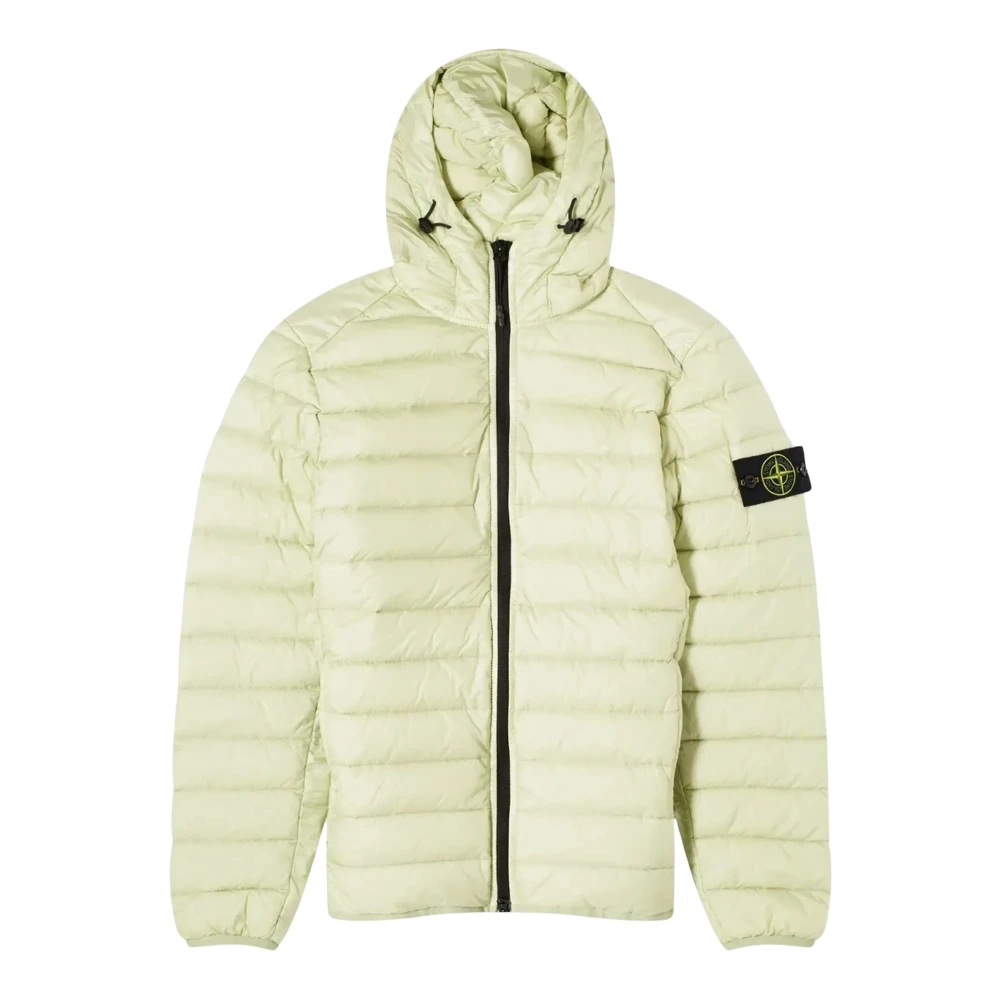 Stone Island Lichtgewicht pistache jack met iconisch logo Green Heren