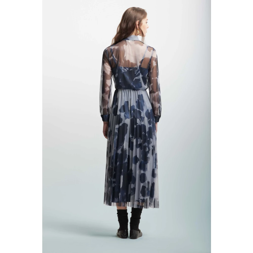 Kocca Blauwe Abstracte Gelaagde Jurk Blue Dames