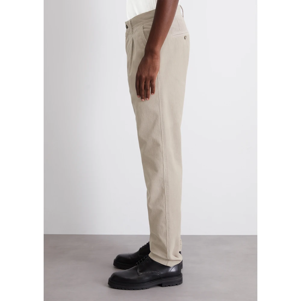 Marc O'Polo Corduroy broek model Osby plooien toelopend Gray Heren