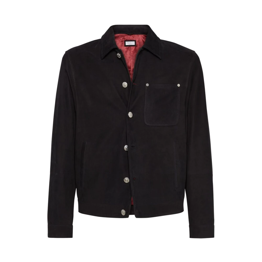 Jackets > Leather Jackets - - Brunello Cucinelli - Modalova