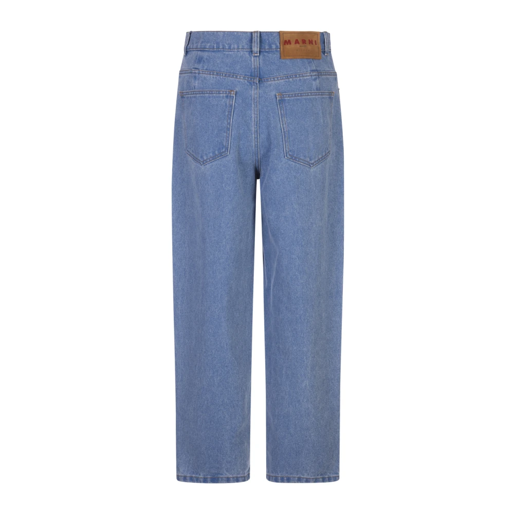 Marni Blauwe Coated Denim Wortel Fit Jeans Blue Dames