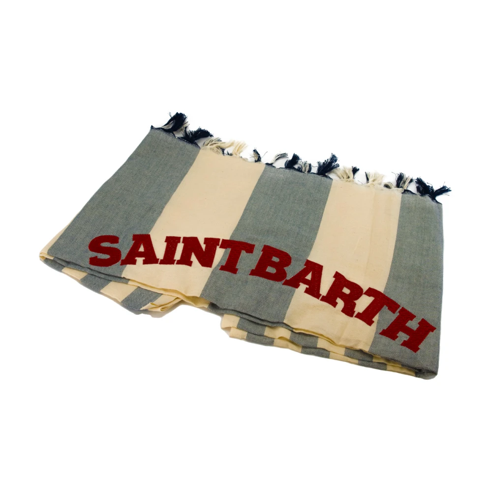MC2 Saint Barth Gestreepte Strandhanddoek met Borduurwerk Multicolor Heren