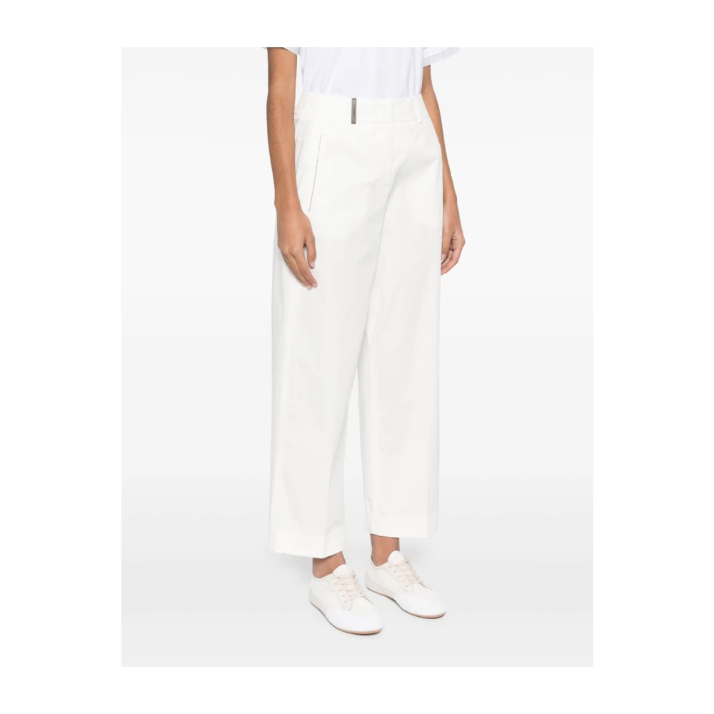 PESERICO Witte elegante broek White Dames