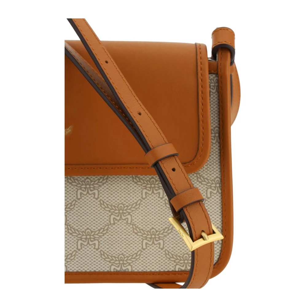 MCM Stijlvolle Schoudertas met Magneetsluiting Brown Dames