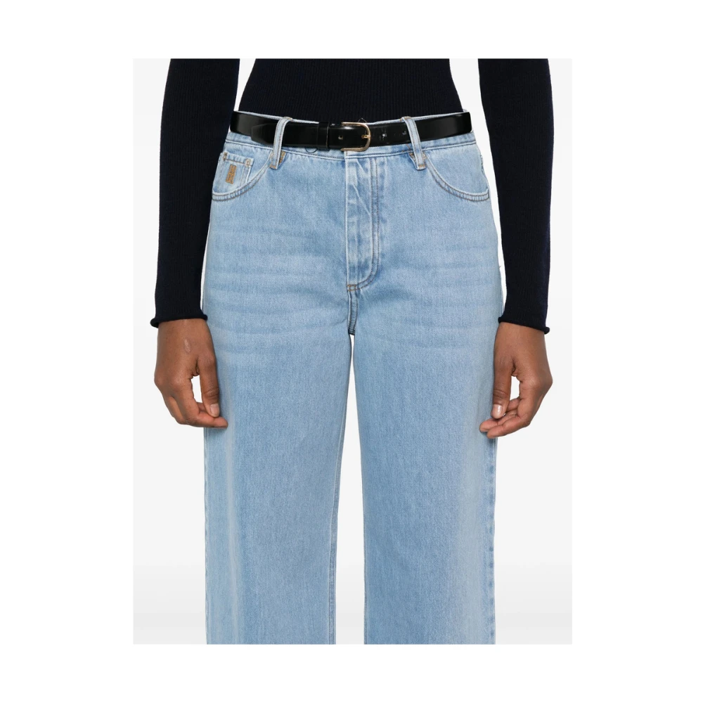 By Malene Birger Blauwe Knoopsluiting Rechte Pijp Jeans By Herenne Birger Blue Dames
