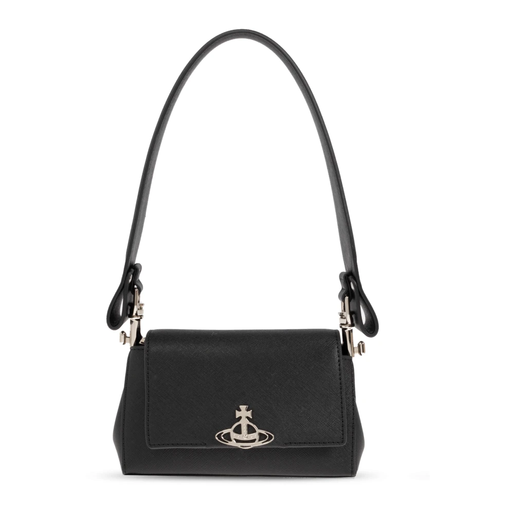 Vivienne Westwood Zwarte Schoudertas met Zilveren Hardware Black Dames