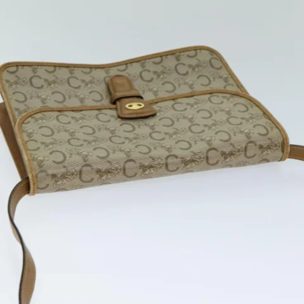 Celine Vintage Pre-owned Canvas shoulder-bags Beige Dames