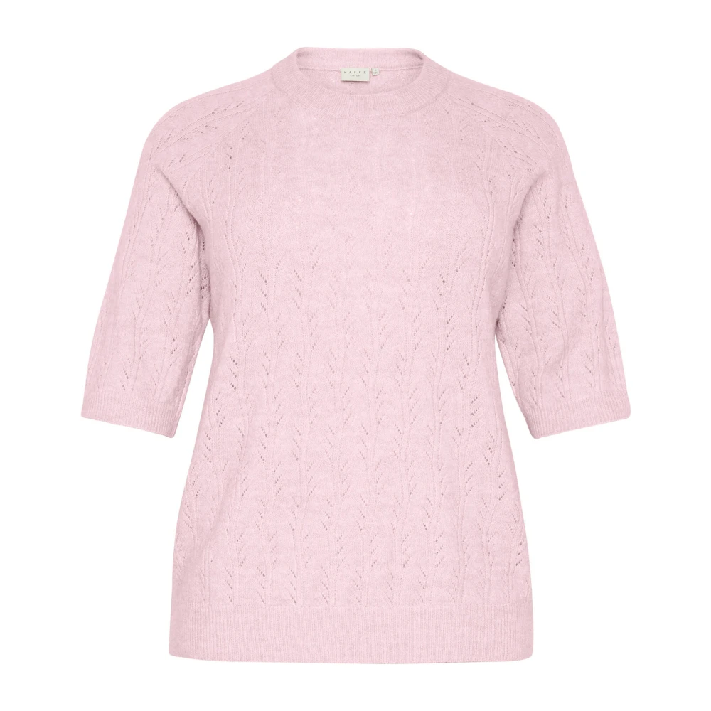 Kaffe Curve Lila Sneeuw Melange Gebreide Trui Pink Dames