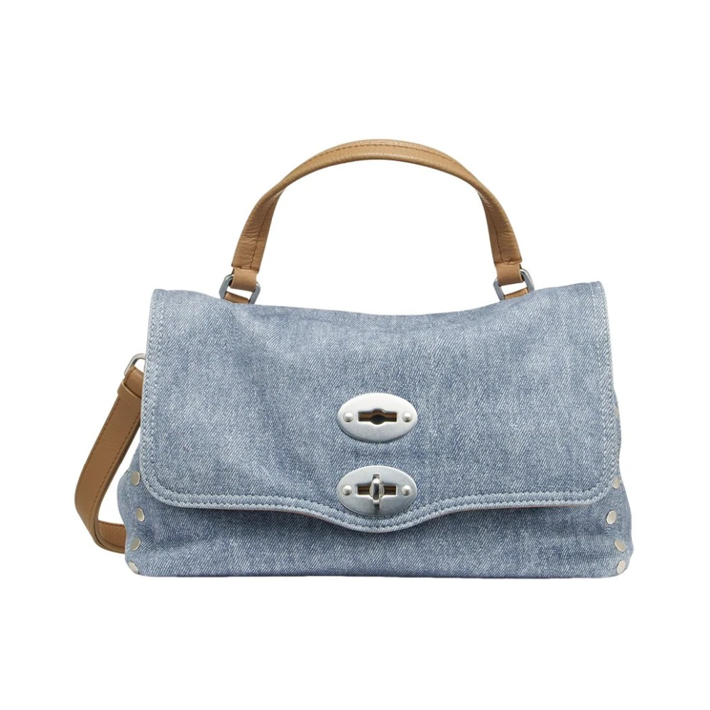 Zanellato Denim Schoudertas met Verstelbare Band Blue Dames