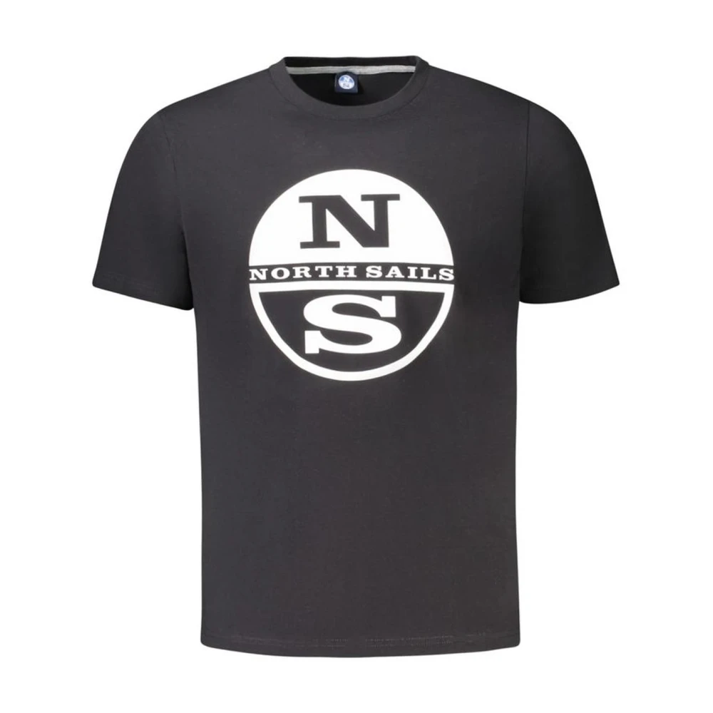 North Sails Grafische Print Katoenen T-Shirt Heren Zwart Black Heren