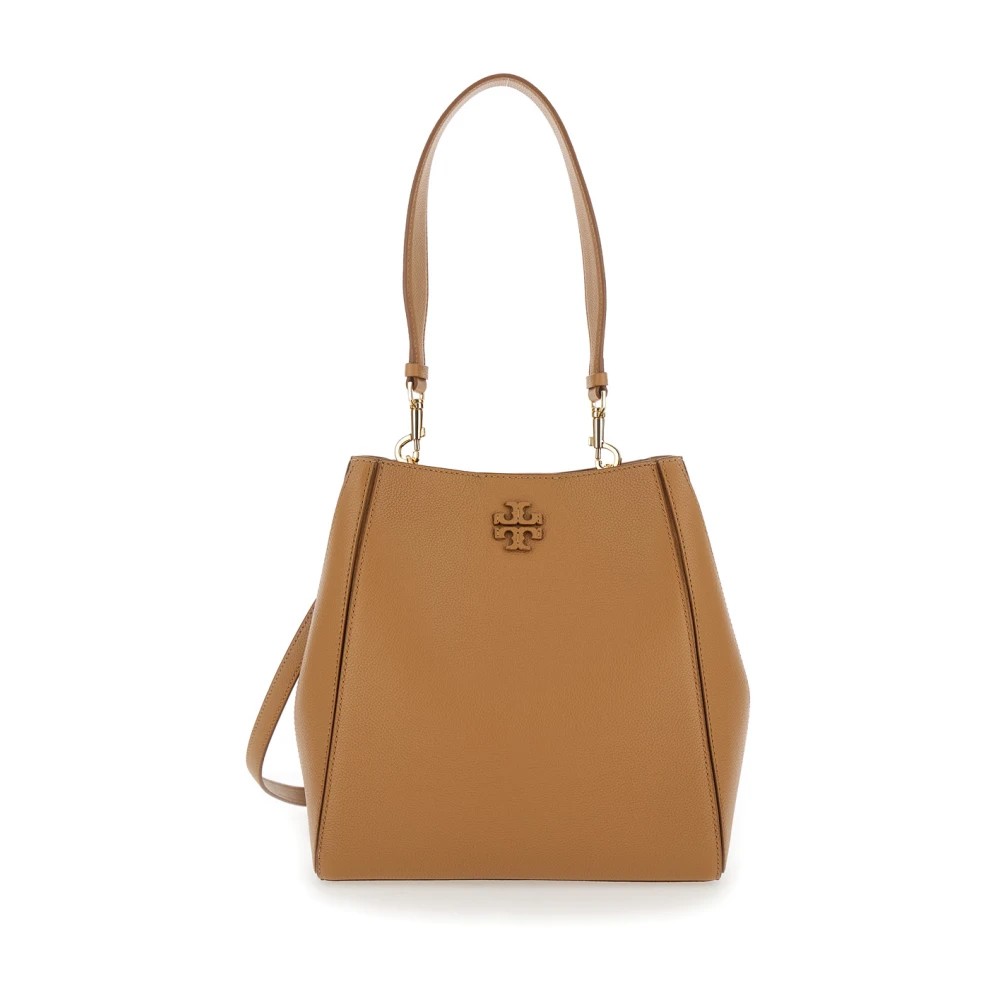 TORY BURCH Beige Bucket Tas met Afneembare Band Beige Dames