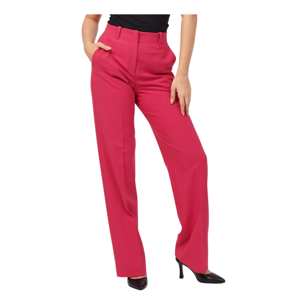 Hugo Boss Moderne hoog getailleerde broek met rechte pasvorm Pink Dames