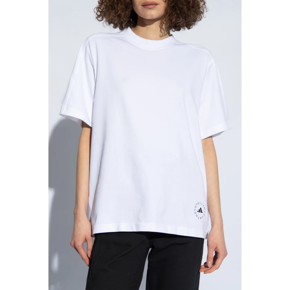 adidas by stella mccartney T-shirt met logo White Dames