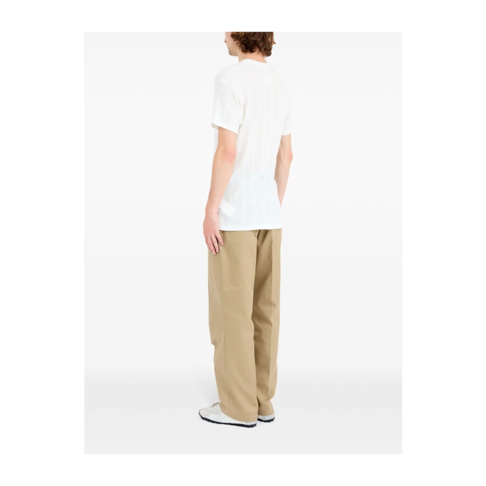 Maison Margiela Witte Logo Patch T-shirts en Polos White Heren