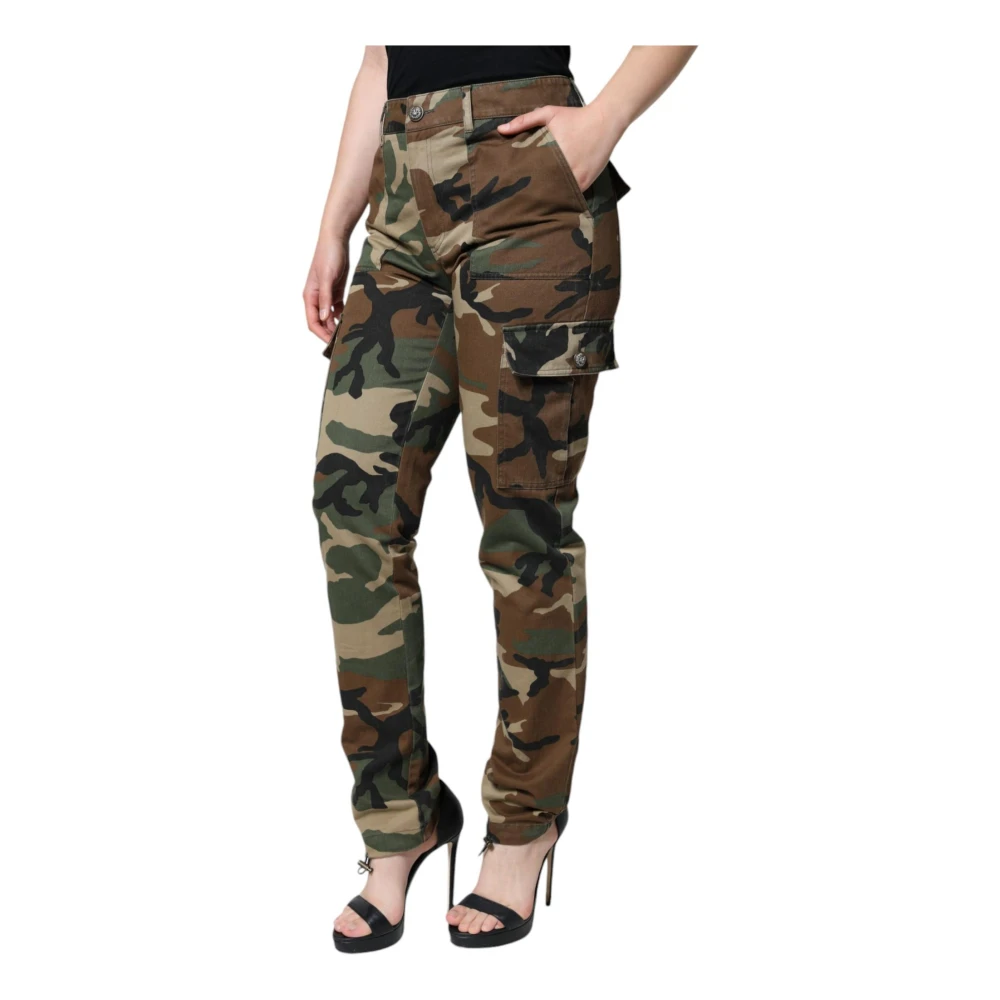 Dolce & Gabbana Multicolor Cargo Broek met Logodetails Multicolor Dames