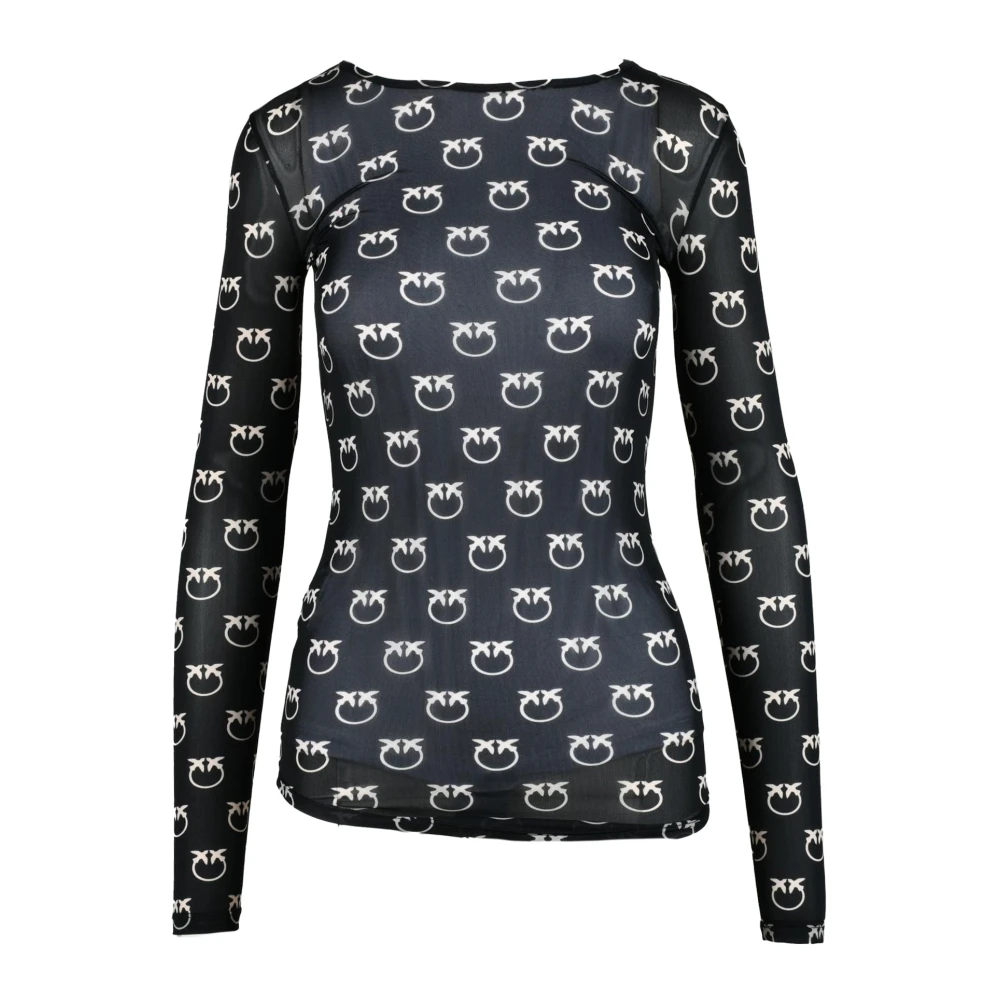 pinko Elegante Gebreide Top met Stretchstof Black Dames
